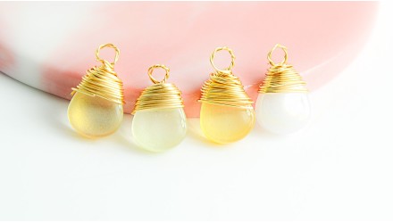 pendentif goutte jaune