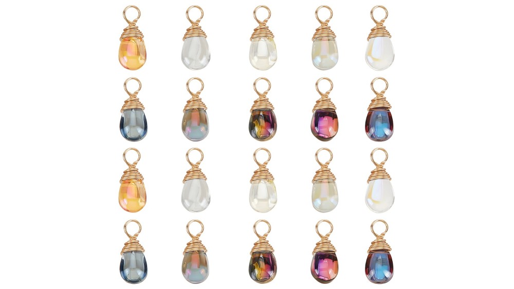 copy of Pendentif goutte verre 18x10mm