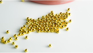 Perles intercalaires rondes 2mm en laiton couleur  or