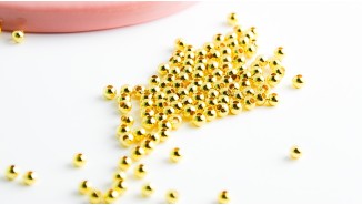 Perles intercalaires rondes 2mm en laiton couleur  or