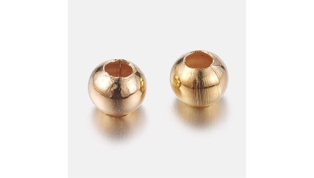 Perles intercalaires rondes 2mm en laiton doré pour création bijoux