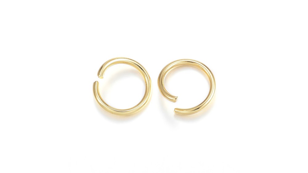 Anneaux de jonction ouverts 10X1.2mm en acier or 24k  pour bijoux DIY