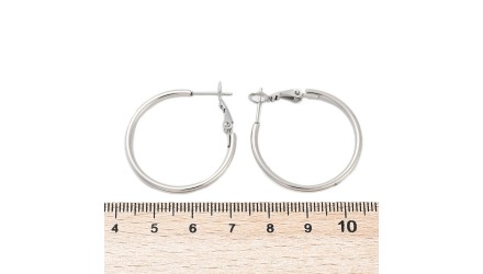 copy of Paire de créoles 30mm en acier inoxydable plaqué or 24k