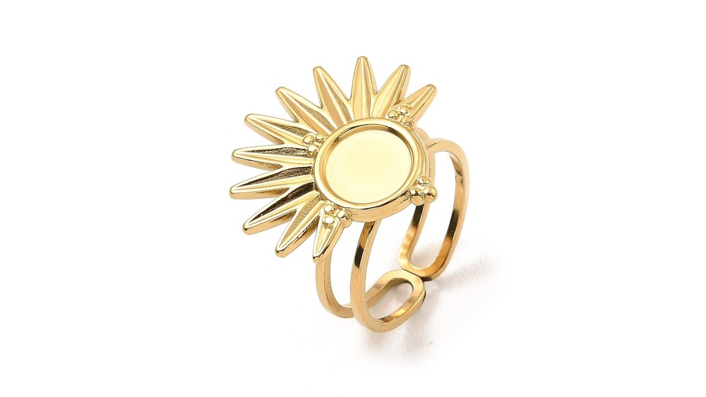 bague soleil acier