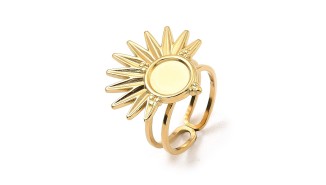 bague soleil acier