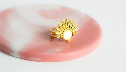 bague support cabochon acier