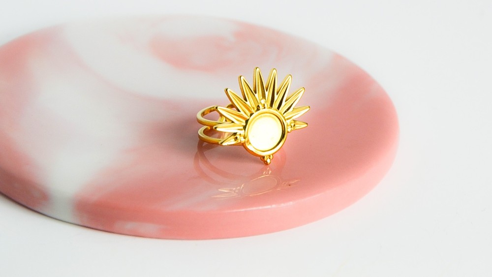 bague support cabochon acier