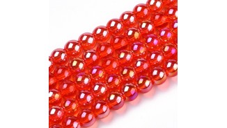 Perles rondes 4mm rouge AB