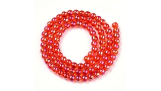Perles rondes 4mm rouge AB