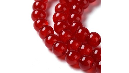 Perles rondes 4mm rouge
