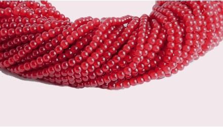 Perles rondes 4mm rouge griotte