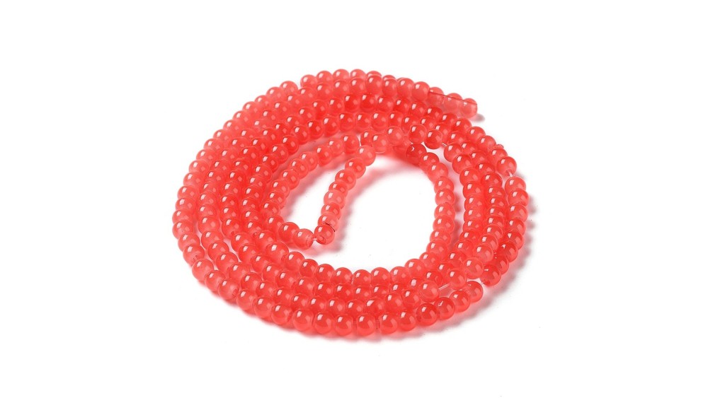 Perles rondes 4mm rouge