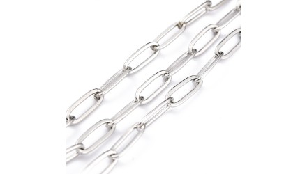 chaîne acier maille trombone argent