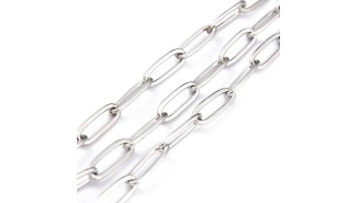chaîne acier maille trombone argent