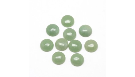 Cabochon rond fond plat 10mm en pierre aventurine naturelle