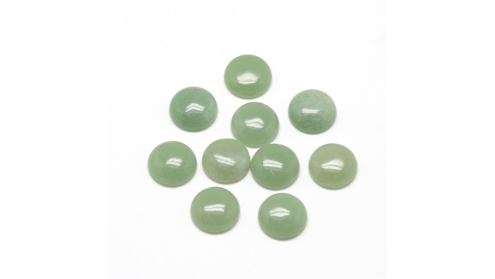 Cabochon rond fond plat 10mm en pierre aventurine naturelle