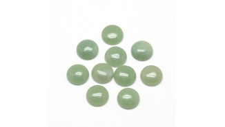Cabochon rond fond plat 10mm en pierre aventurine naturelle