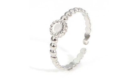 bague acier argent