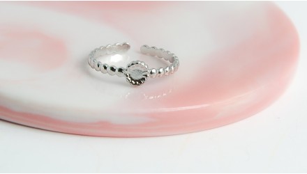 bague acier argent