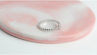 bague acier argent