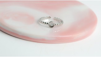 bague acier argent