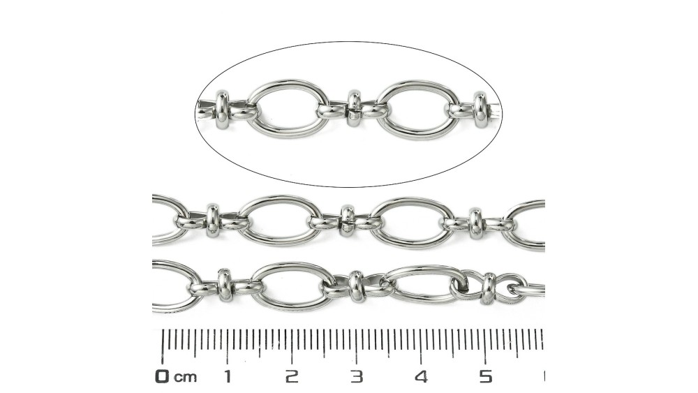 chaîne acier fantaisie  argent