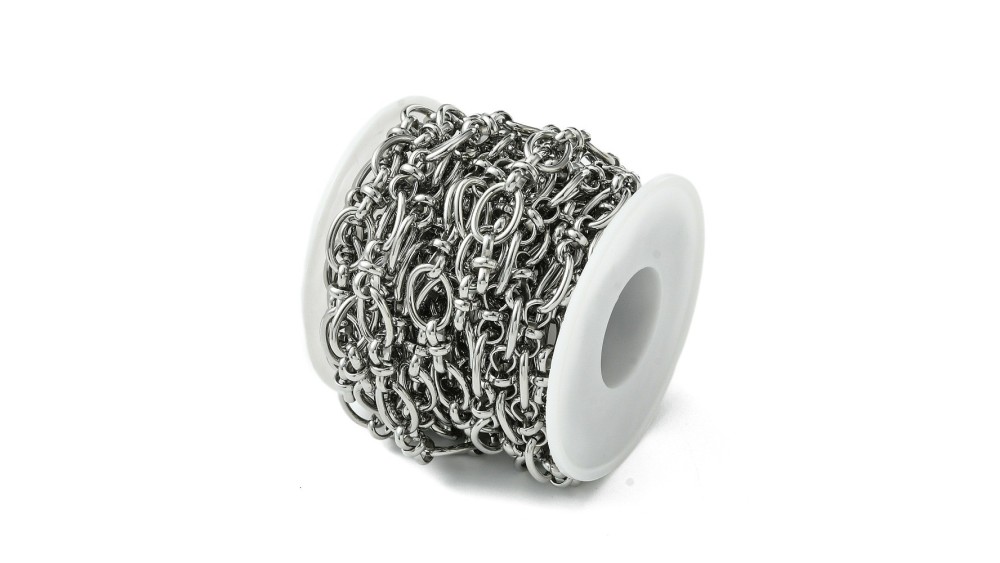 Chaîne acier inoxydable fantaisie 14x9mm couleur argent