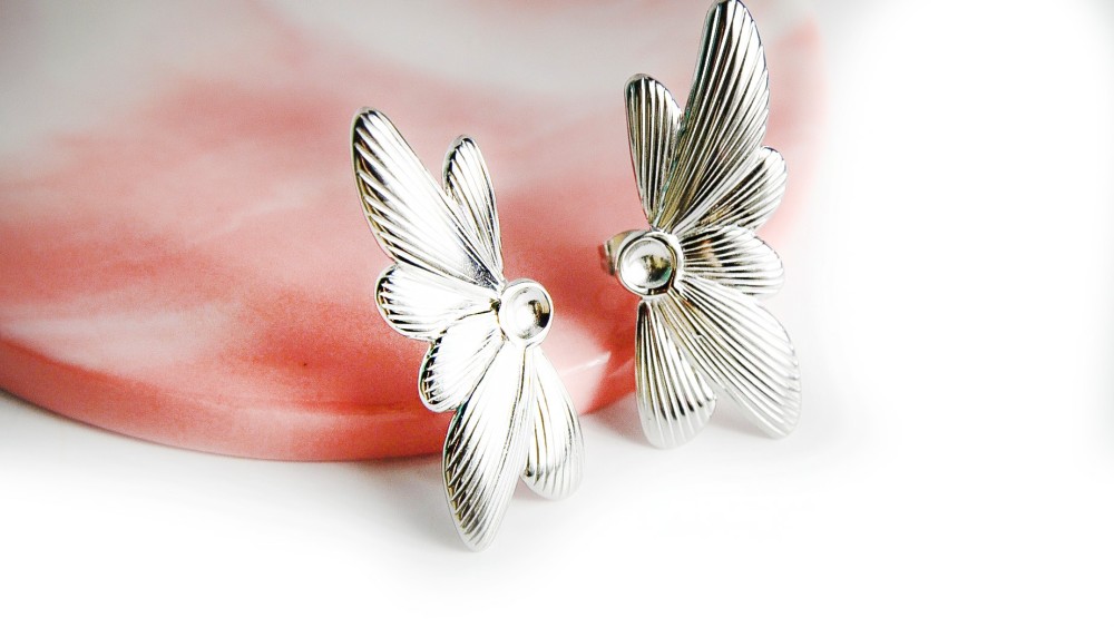 copy of Puces ailes de papillons en acier inoxydable 304