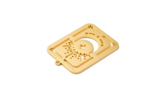 Pendentif carte lune  acier 304 doré