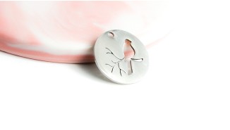 pendentif oiseau acier