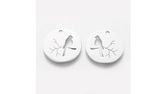 pendentif oiseau argent