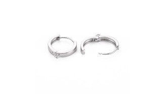 Petites créoles en laiton plaqué platine pour création de bijoux fins