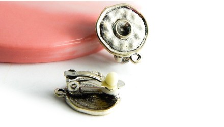 copy of Paire de clips d'oreille goutte lisse en zamak