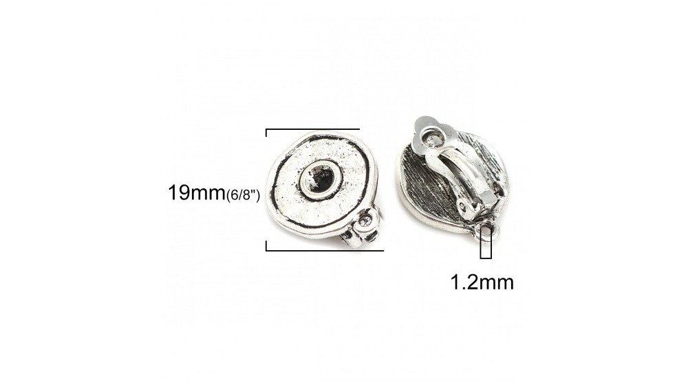 copy of Paire de clips d'oreille goutte lisse en zamak