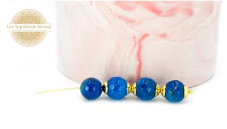 copy of Perles à facettes 10mm agate naturelle teintée bleue