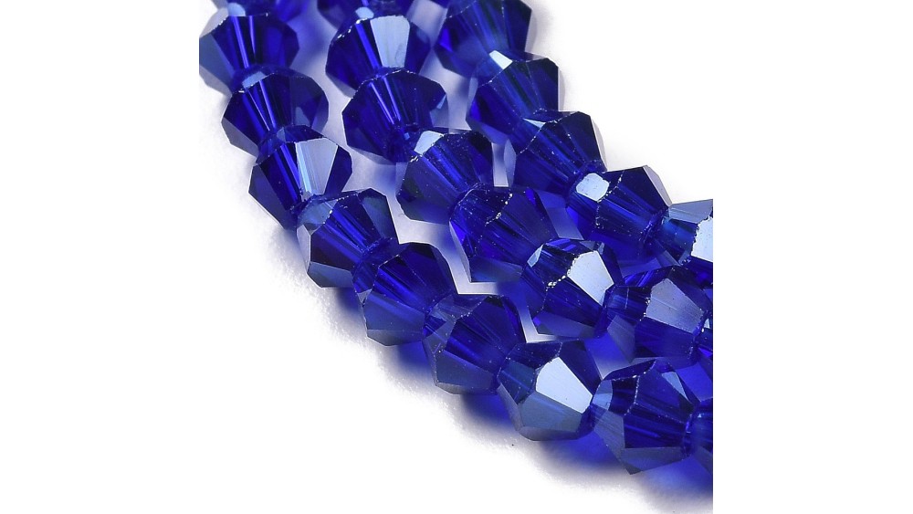 Rang de perle toupie bleu marine AB en 3mm pour création de bijoux