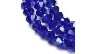 Rang de perle toupie bleu marine AB en 3mm pour création de bijoux