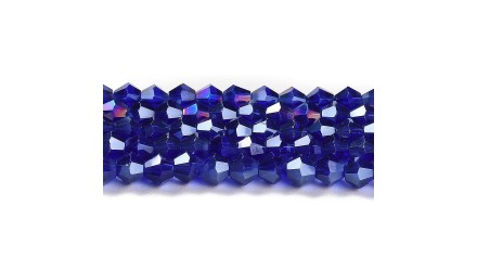 Rang de perle toupie bleu marine AB en 3mm pour création de bijoux