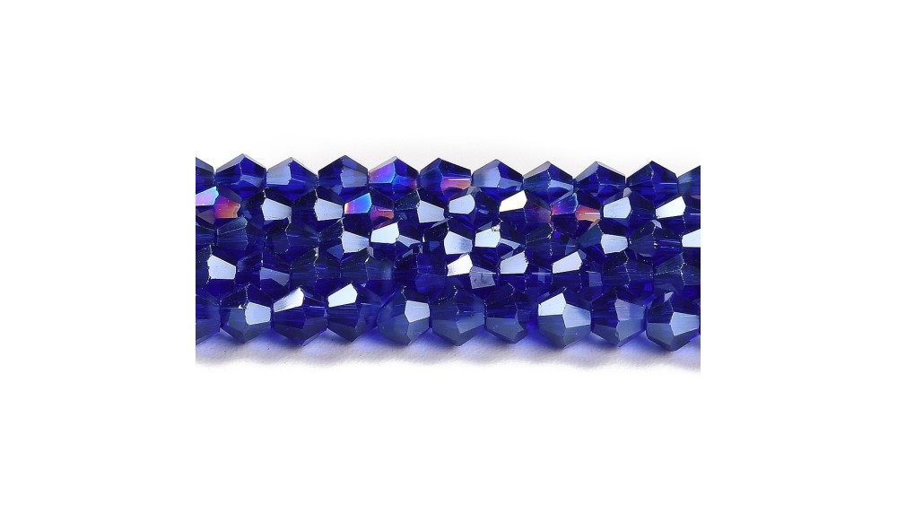 Rang de perle toupie bleu marine AB en 3mm pour création de bijoux
