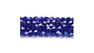 Rang de perle toupie bleu marine AB en 3mm pour création de bijoux