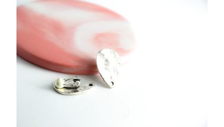 copy of Paire de clips d'oreille goutte lisse en zamak
