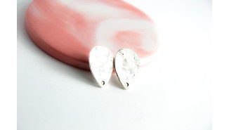 copy of Paire de clips d'oreille goutte lisse en zamak