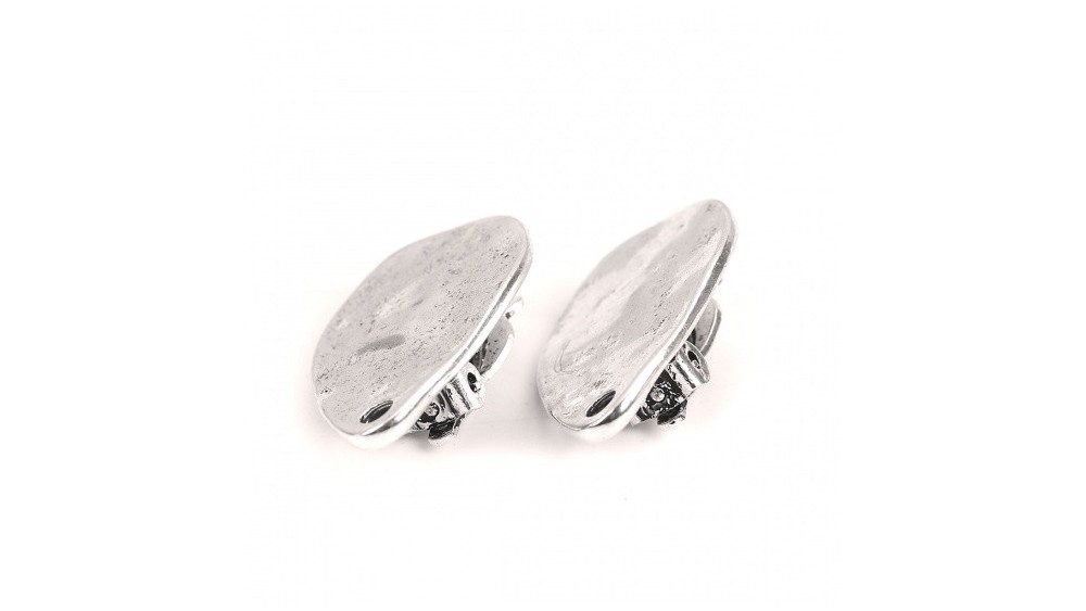 copy of Paire de clips d'oreille goutte lisse en zamak
