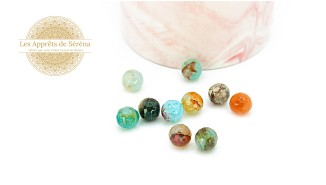 perle agate bleue 10mm