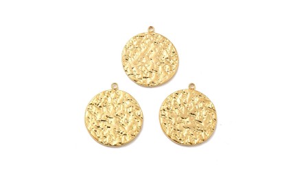 copy of Pendentif 15mm acier argent texturé