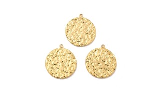 copy of Pendentif 15mm acier argent texturé