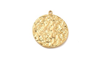 copy of Pendentif 15mm acier argent texturé