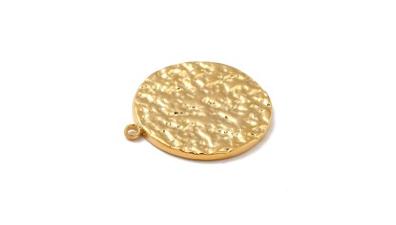 copy of Pendentif 15mm acier argent texturé