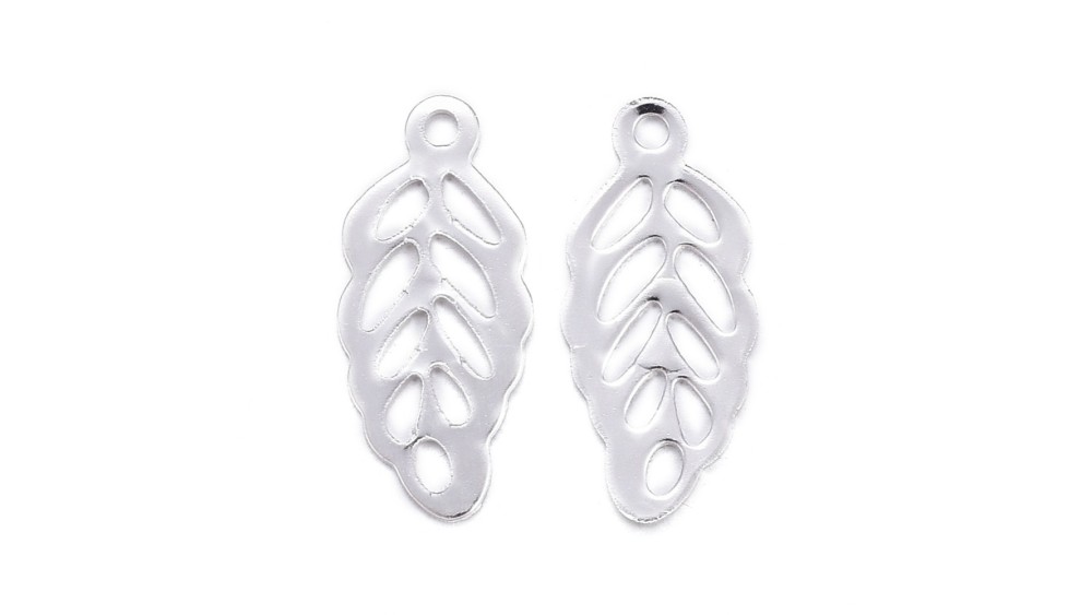 copy of 10 Pendentifs feuille filigrane acier 304 doré