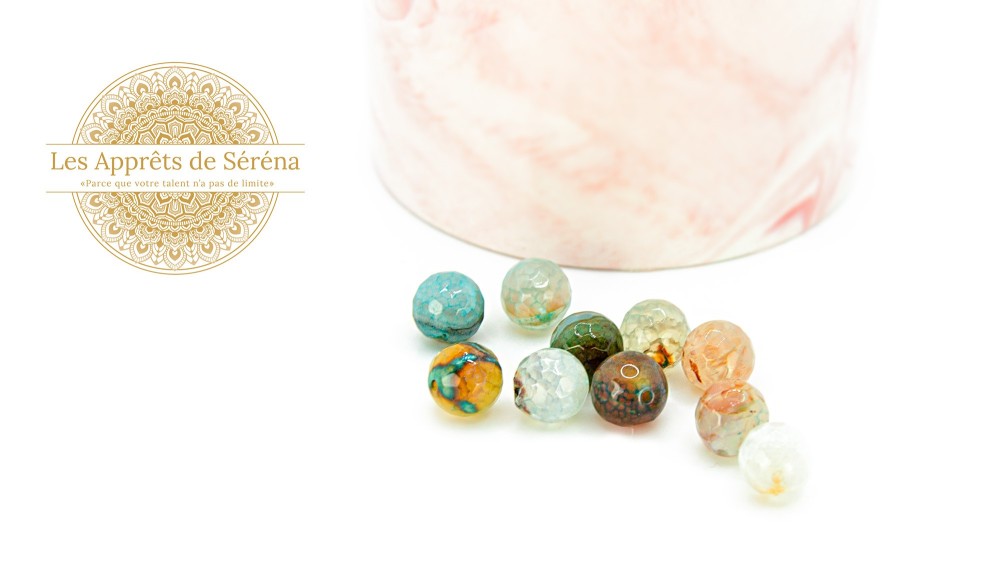 copy of Perles à facettes 10mm agate naturelle teintée bleue